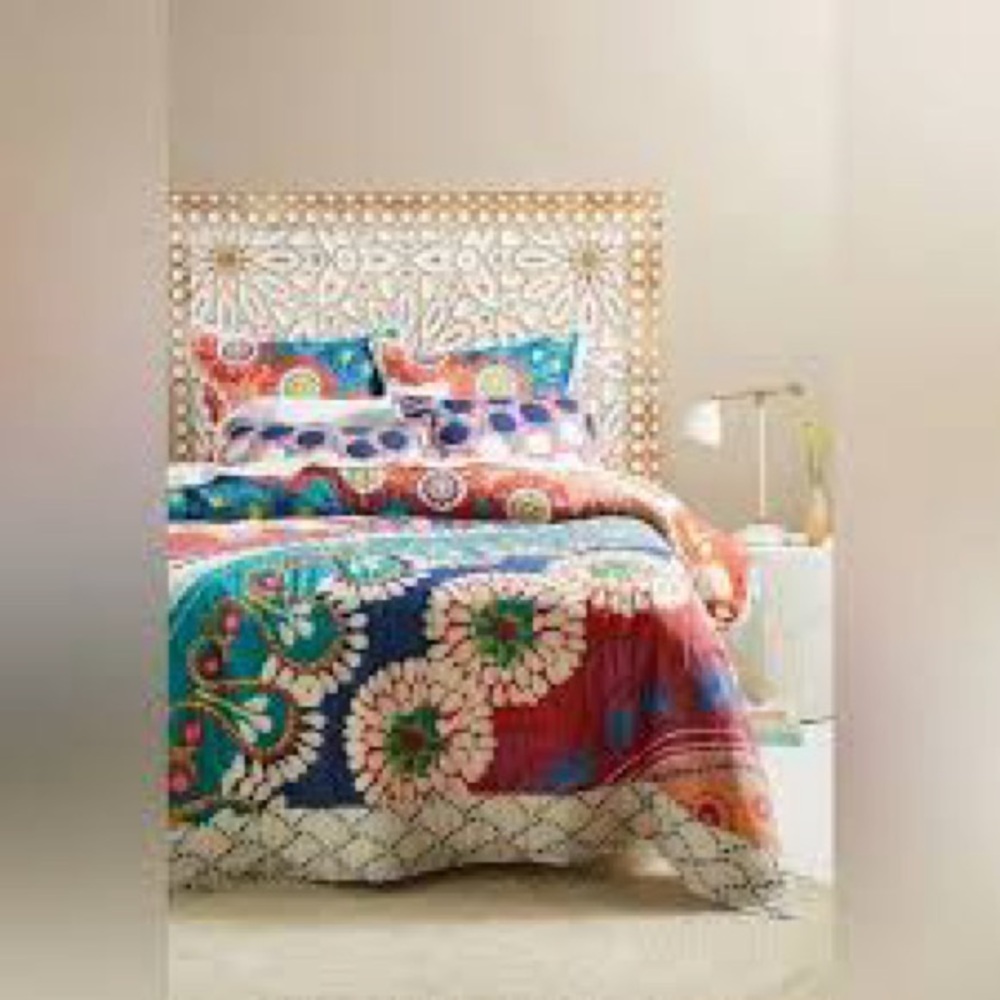 Anthropologie Tahla Queen Quilt and Shams